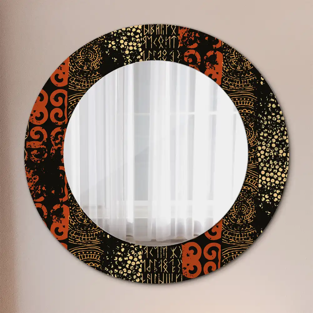 Round wall mirror decor Grunge pattern