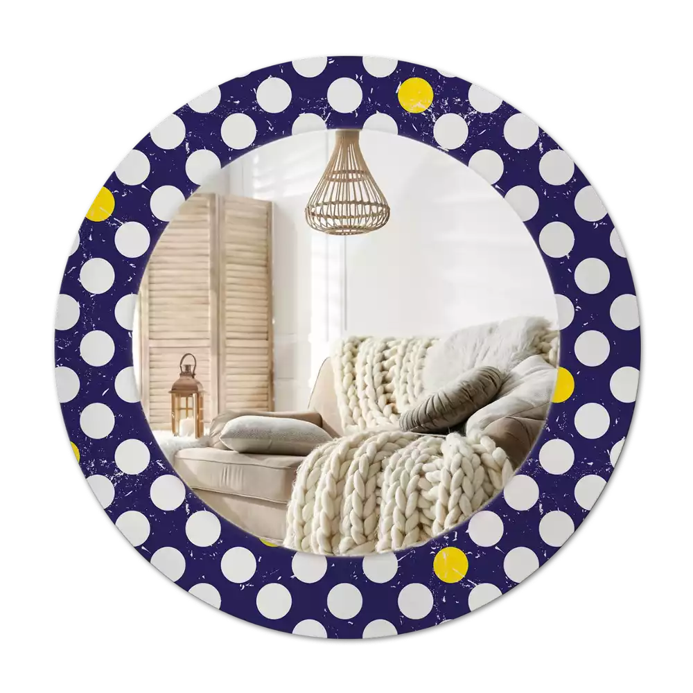 Round decorative mirror Retro polka dots