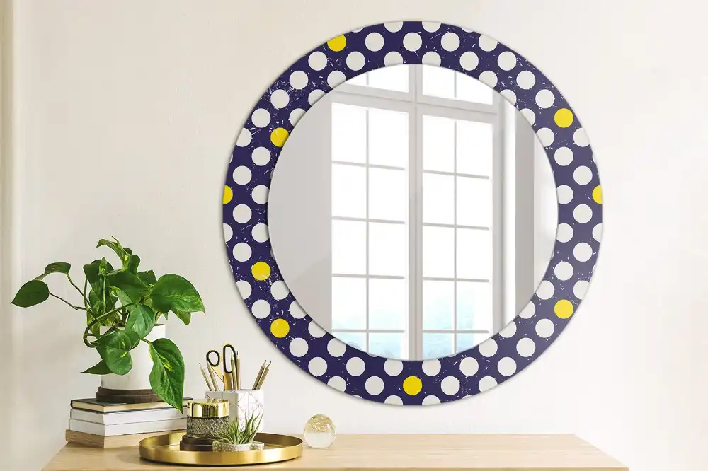 Round decorative mirror Retro polka dots