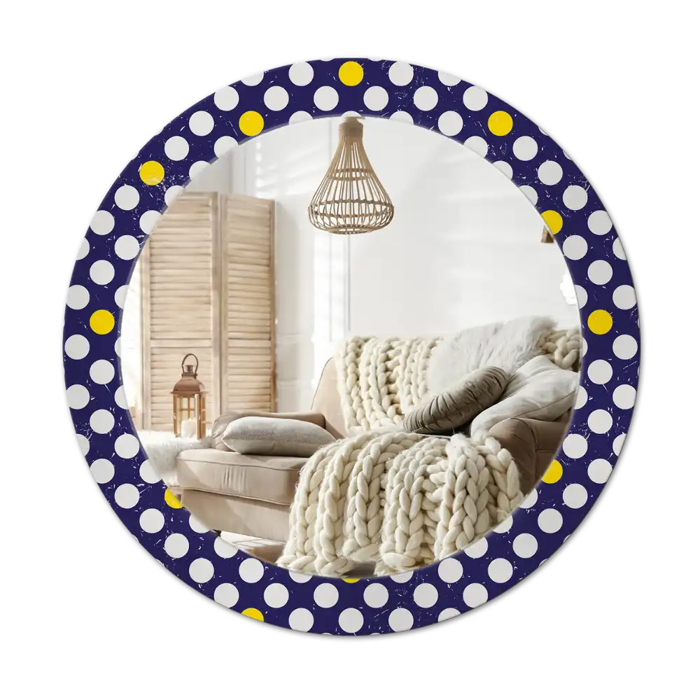 Round decorative mirror Retro polka dots