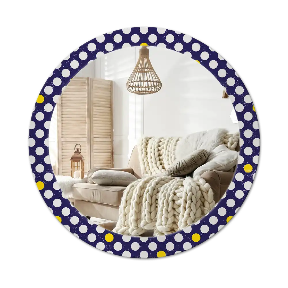 Round decorative mirror Retro polka dots