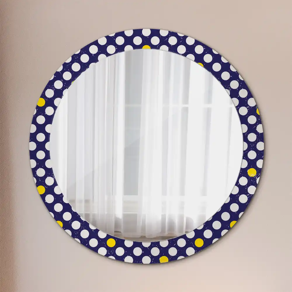 Round decorative mirror Retro polka dots