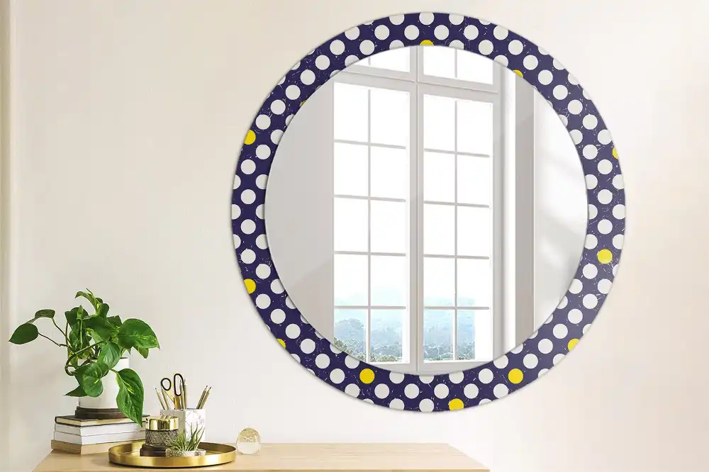 Round decorative mirror Retro polka dots