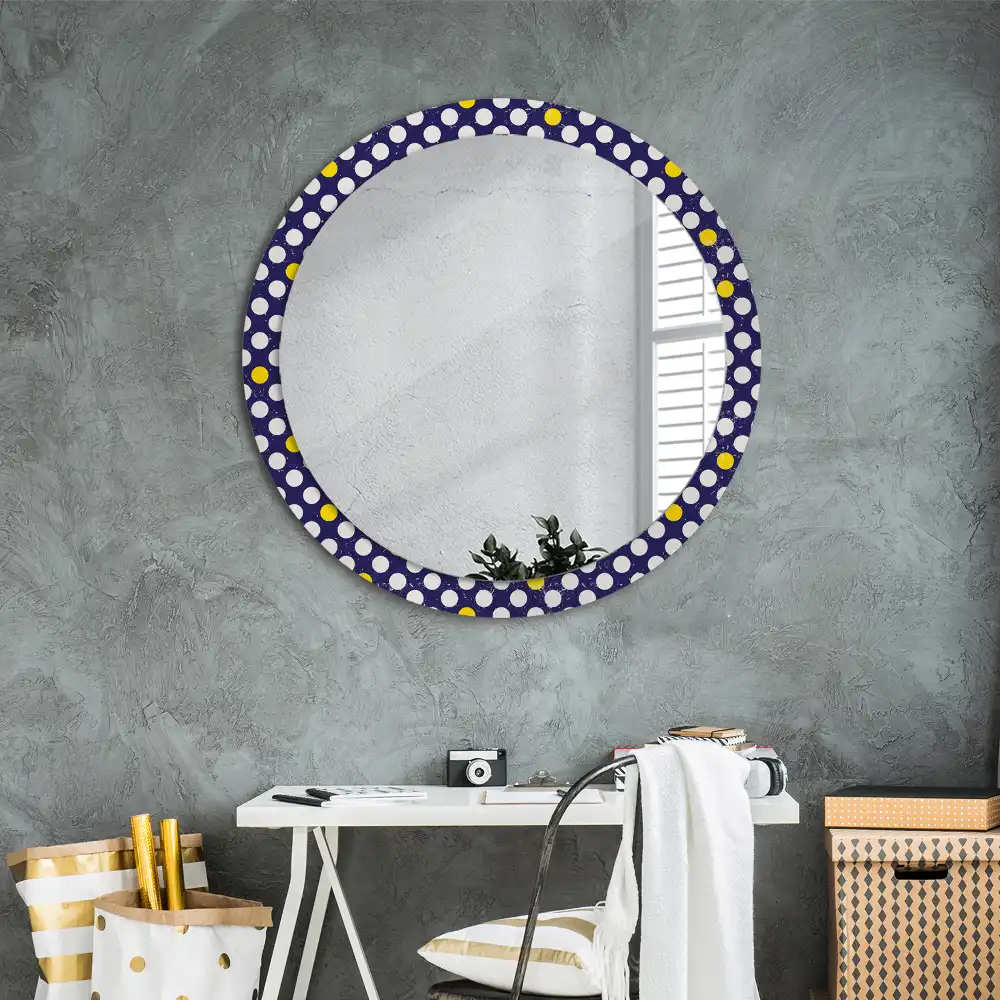 Round decorative mirror Retro polka dots