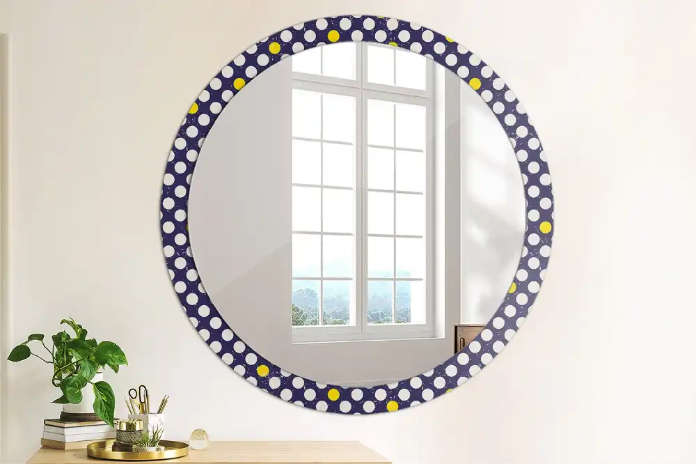 Round decorative mirror Retro polka dots
