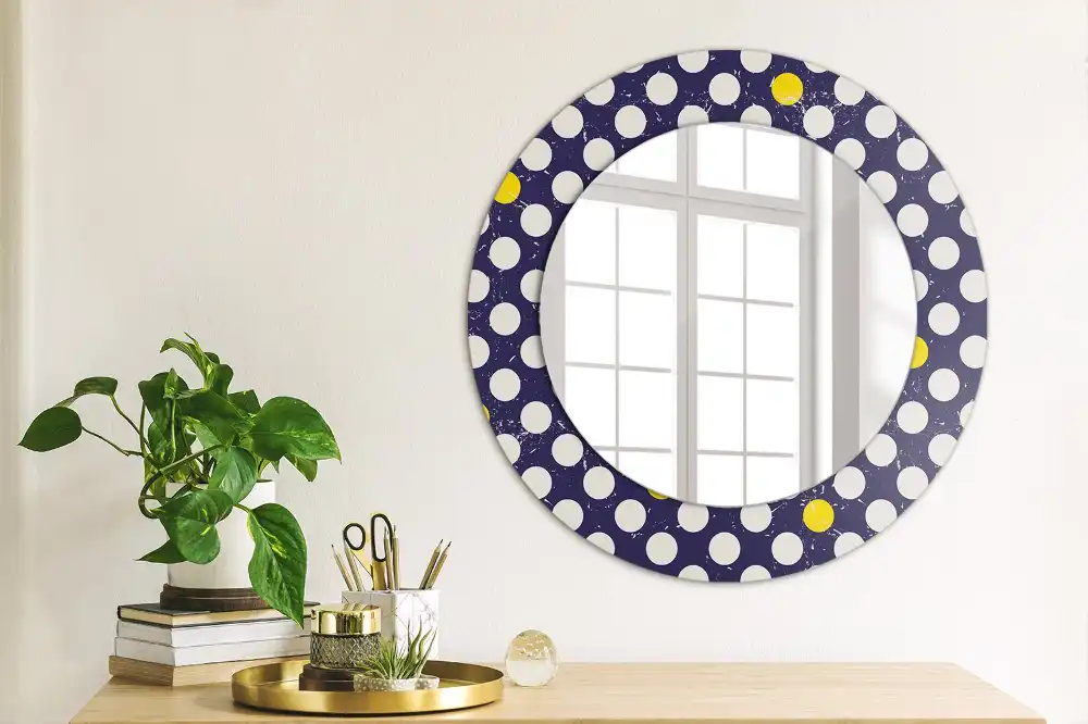 Round decorative mirror Retro polka dots