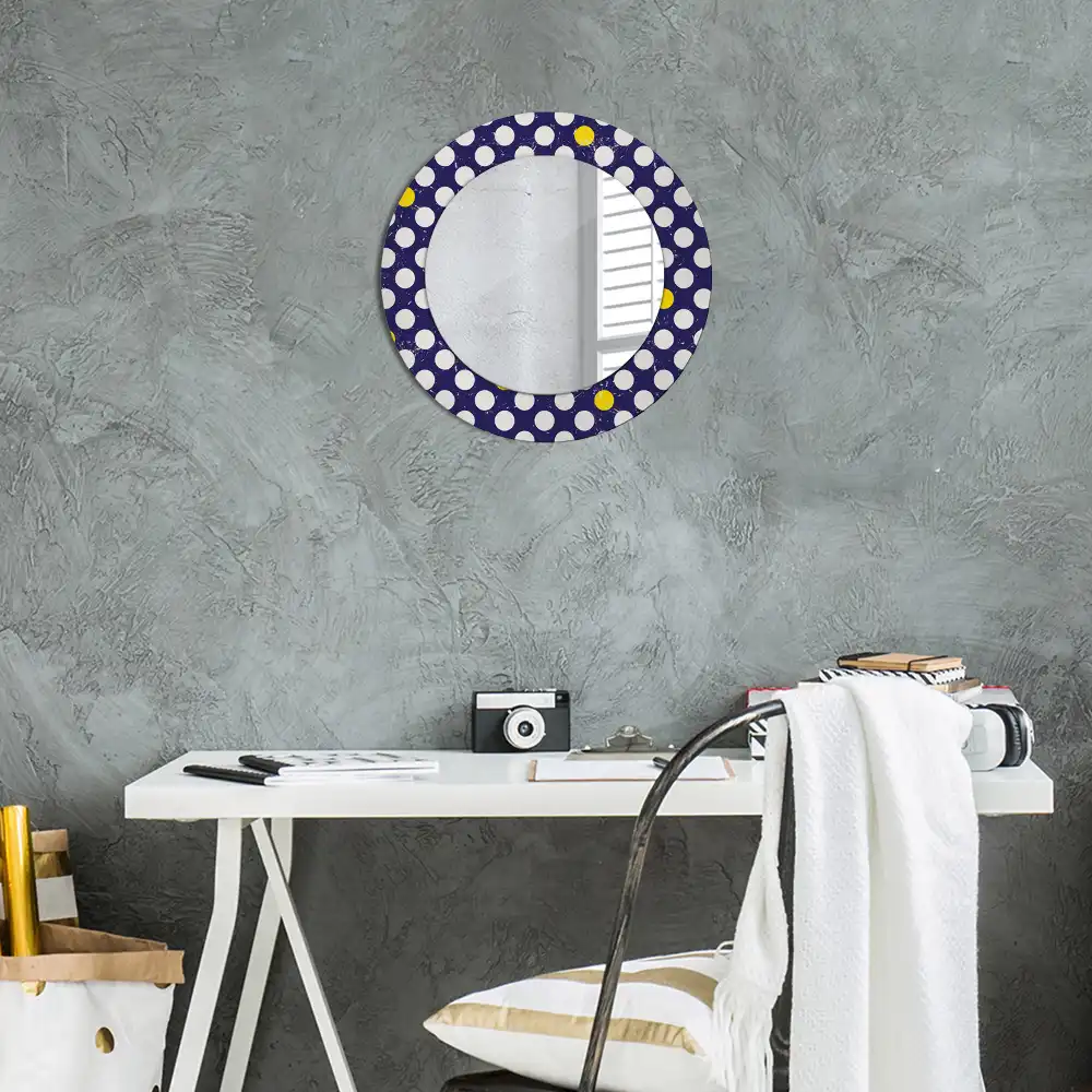 Round decorative mirror Retro polka dots