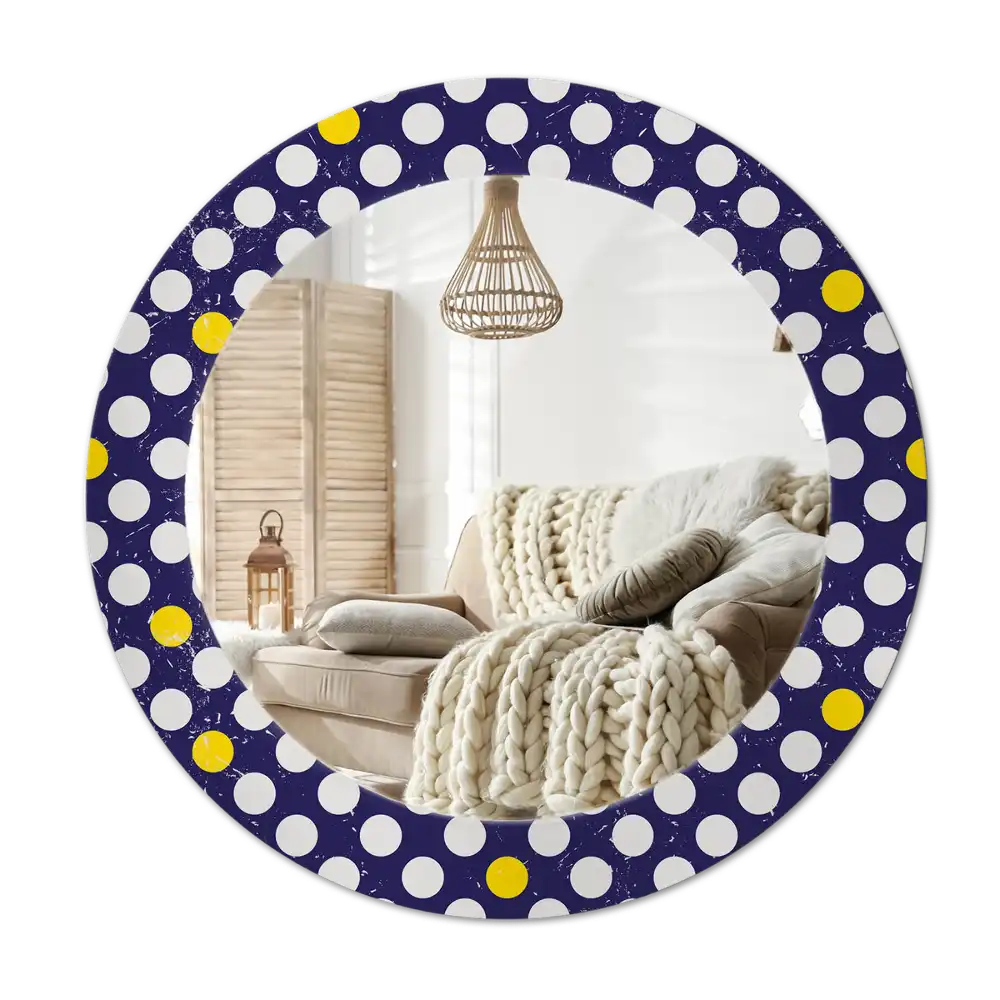 Round decorative mirror Retro polka dots