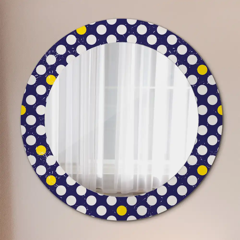 Round decorative mirror Retro polka dots