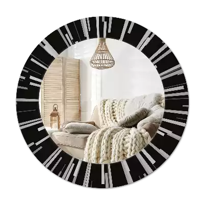 Round mirror frame with print Radiant composition