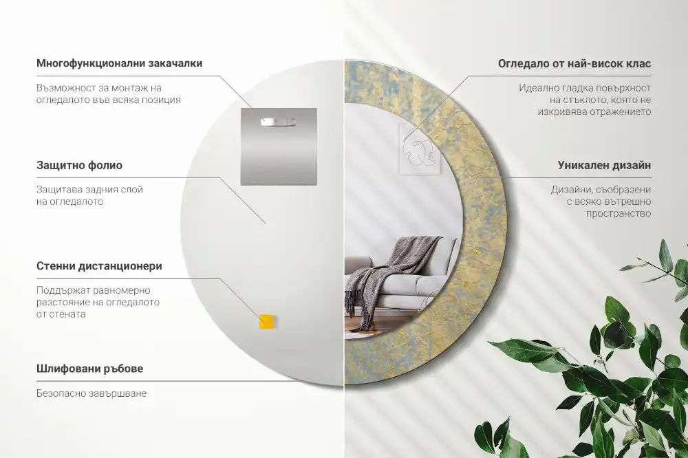 Round decorative mirror Loft pattern