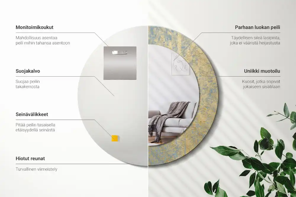 Round decorative mirror Loft pattern