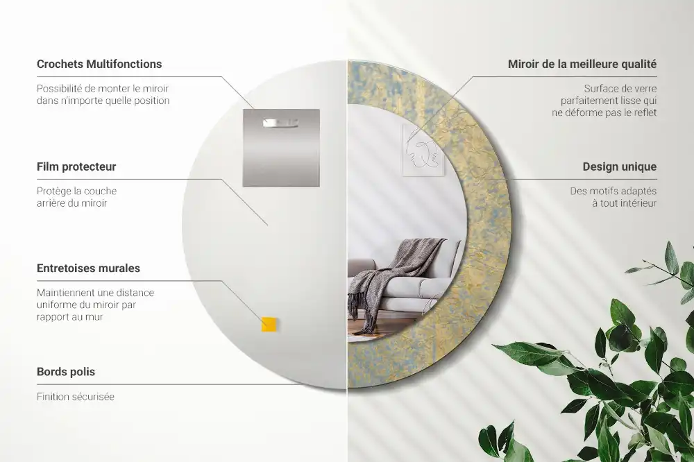 Round decorative mirror Loft pattern