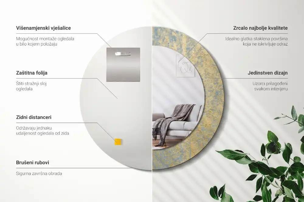 Round decorative mirror Loft pattern