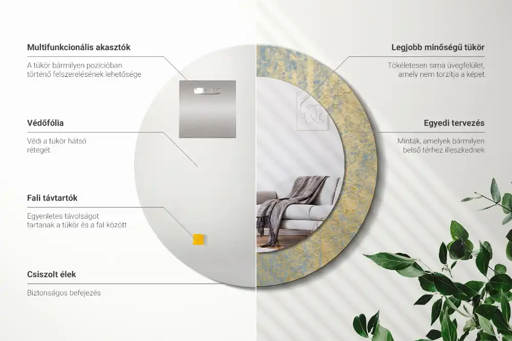 Round decorative mirror Loft pattern