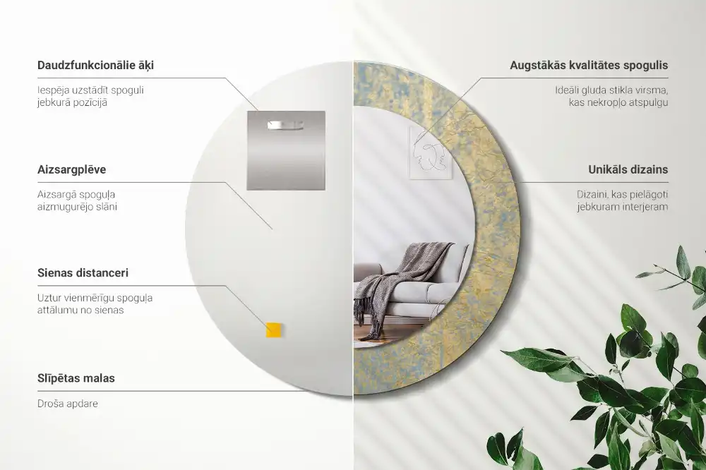 Round decorative mirror Loft pattern