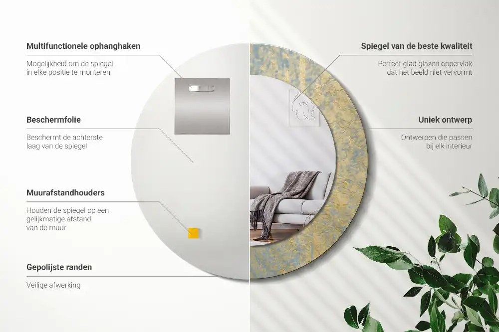 Round decorative mirror Loft pattern