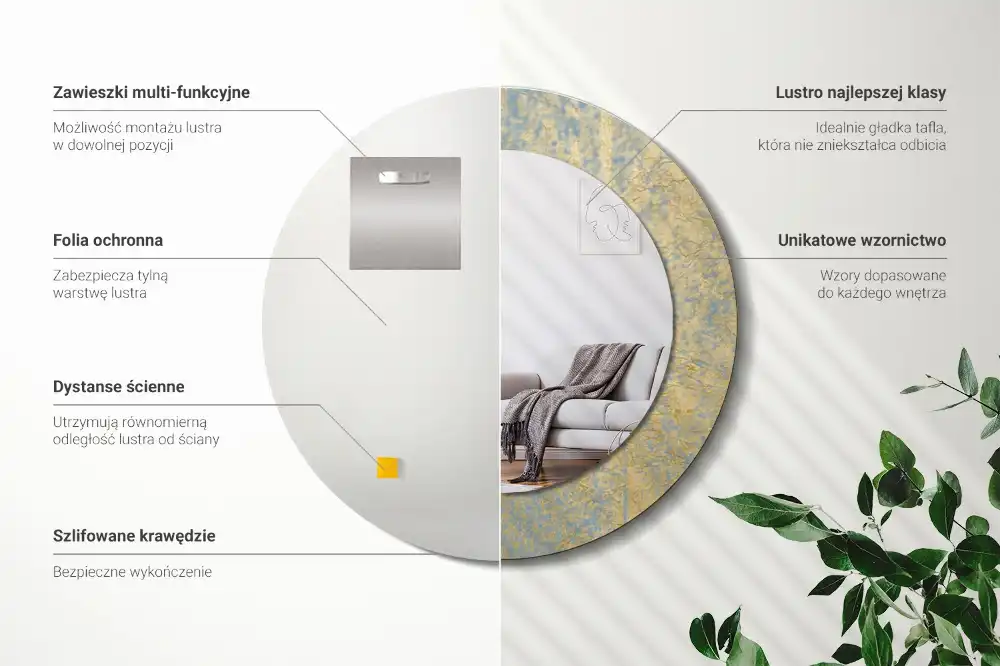 Round decorative mirror Loft pattern