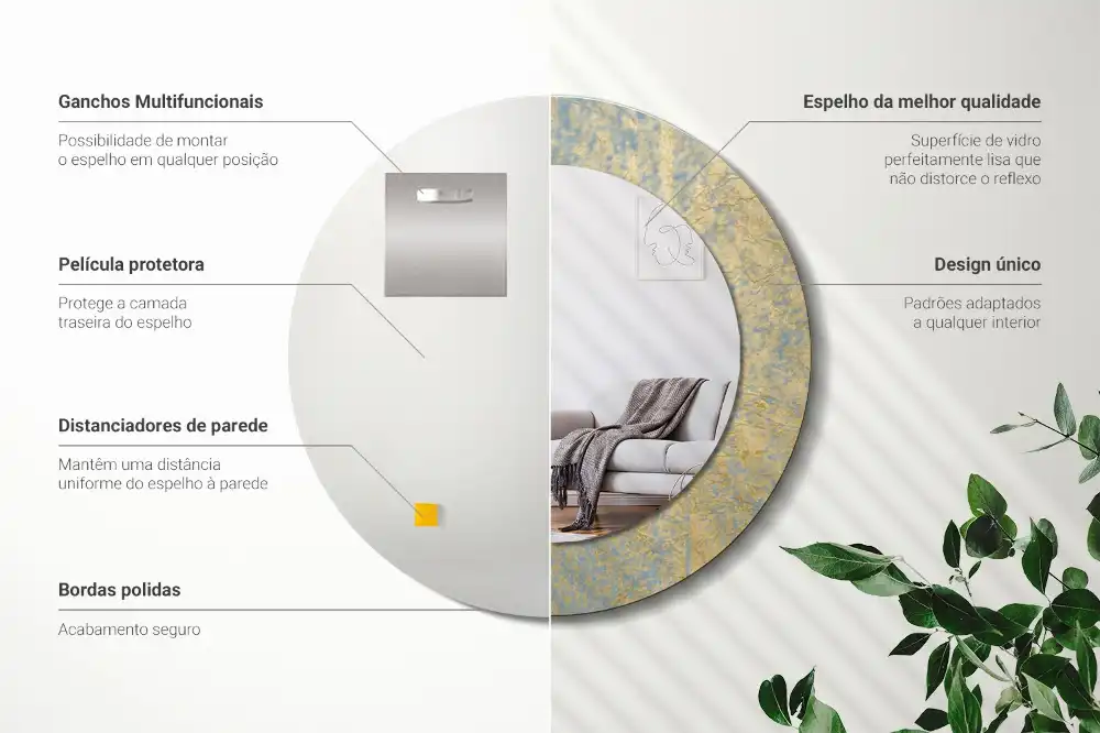 Round decorative mirror Loft pattern