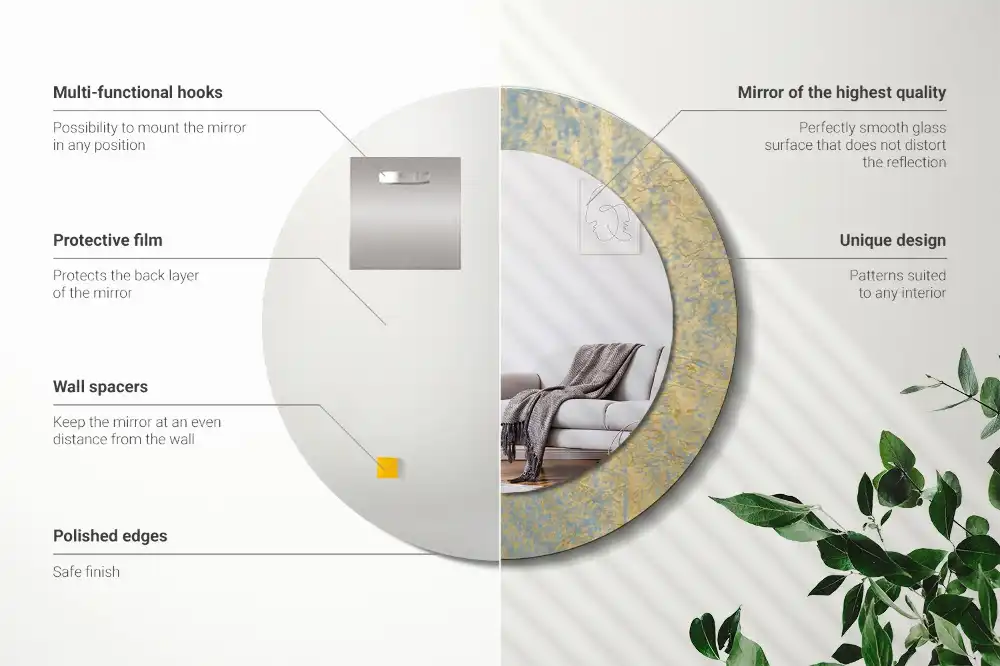 Round decorative mirror Loft pattern