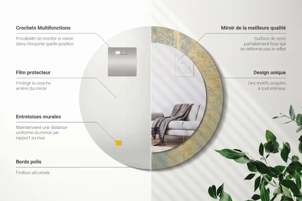 Round decorative mirror Loft pattern