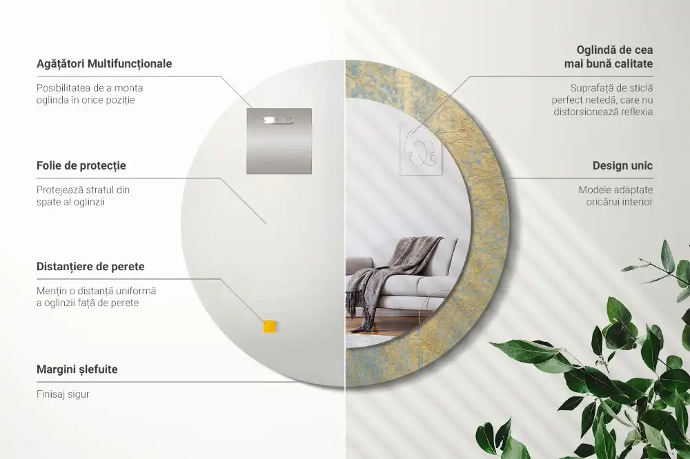 Round decorative mirror Loft pattern