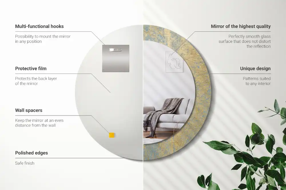 Round decorative mirror Loft pattern