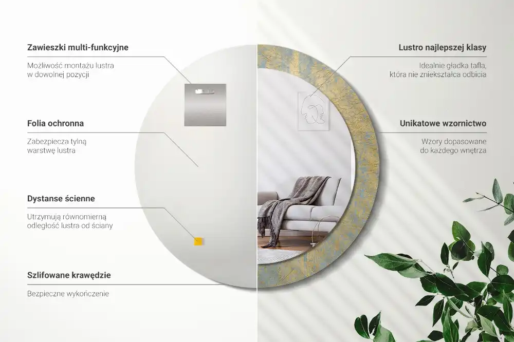 Round decorative mirror Loft pattern