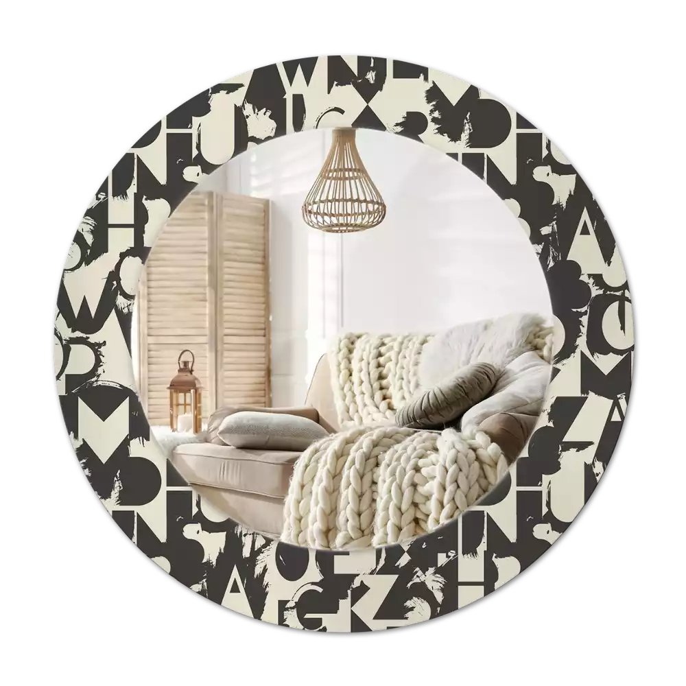 Round wall mirror decor Letters