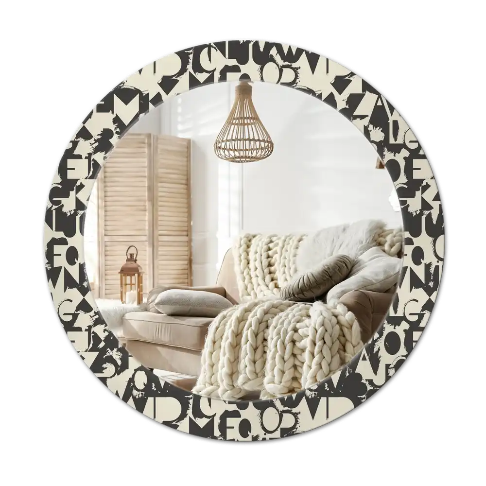Round wall mirror decor Letters