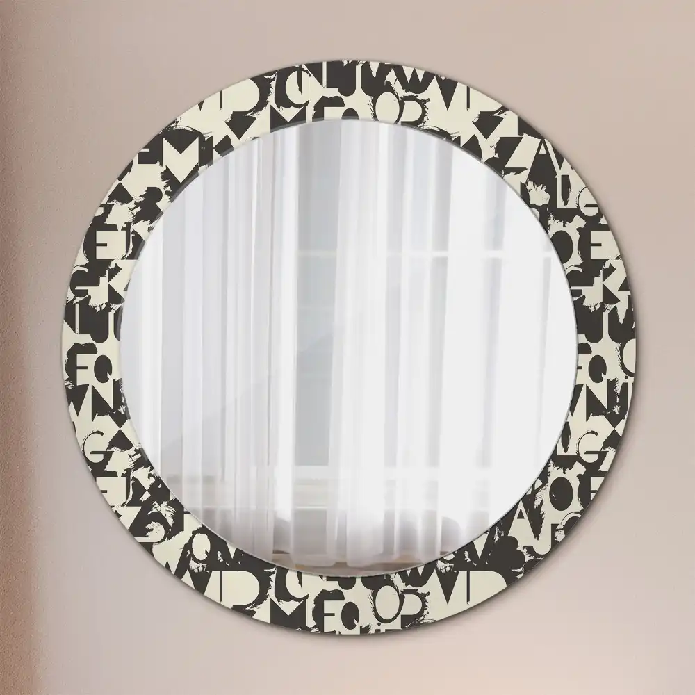 Round wall mirror decor Letters