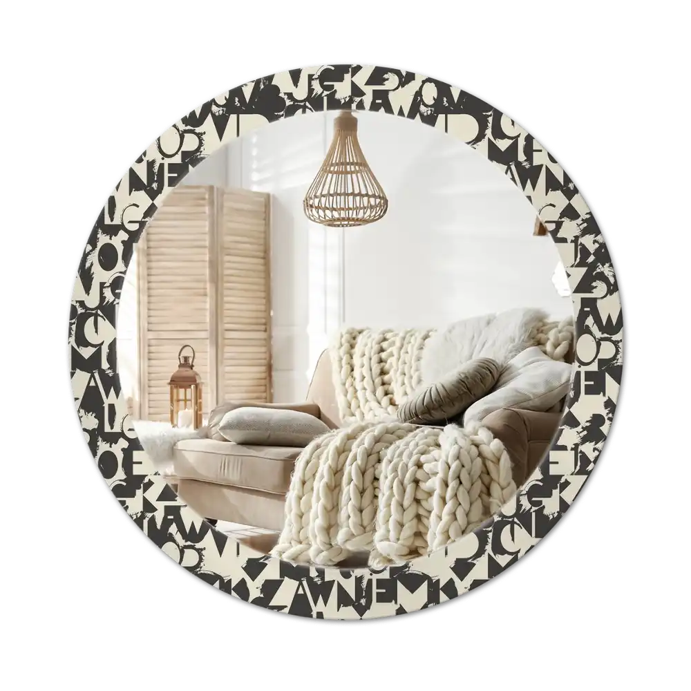 Round wall mirror decor Letters
