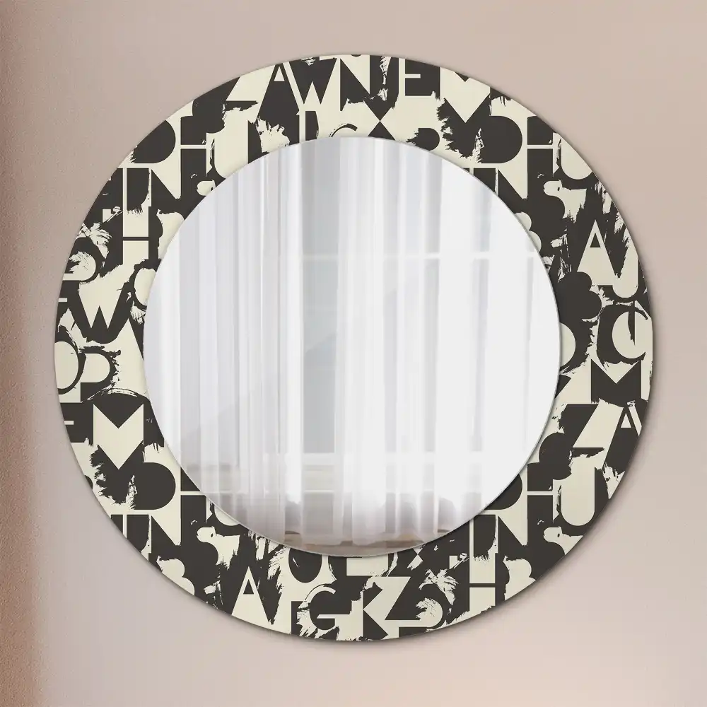 Round wall mirror decor Letters