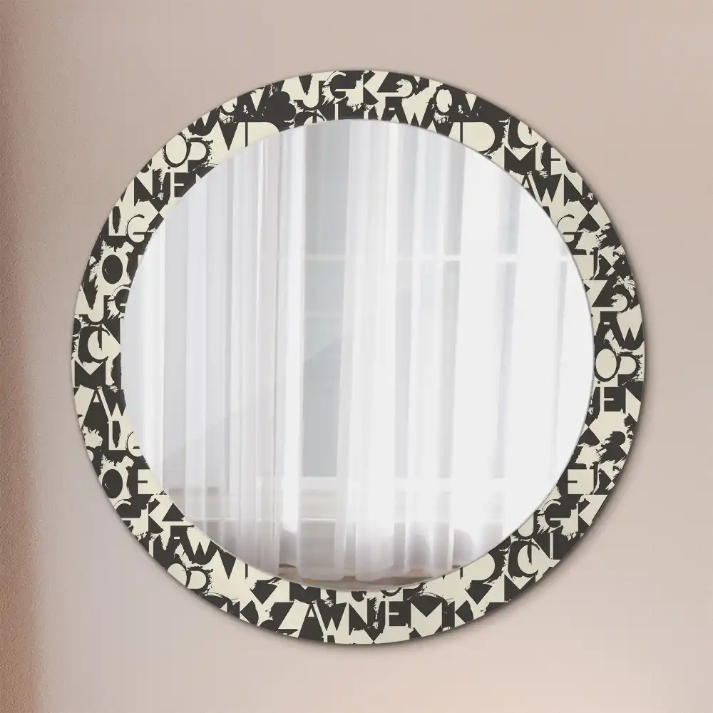 Round wall mirror decor Letters