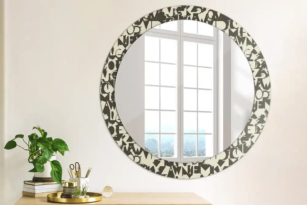 Round wall mirror decor Letters
