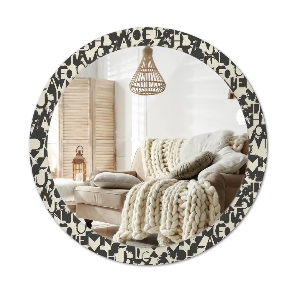 Round wall mirror decor Letters