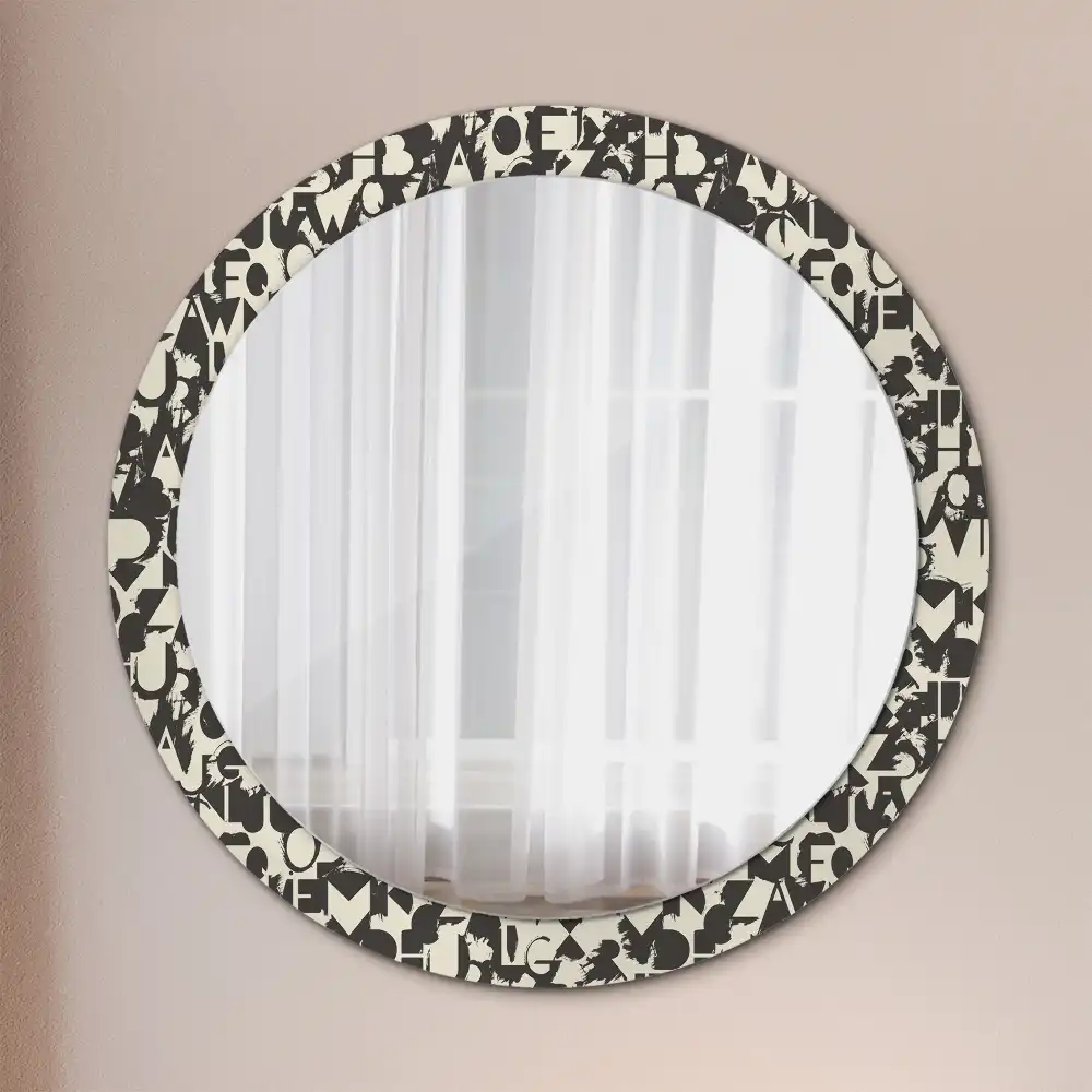 Round wall mirror decor Letters