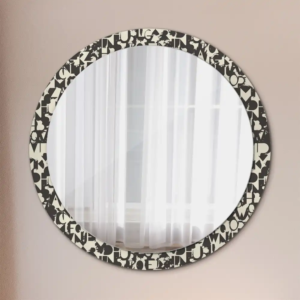 Round wall mirror decor Letters