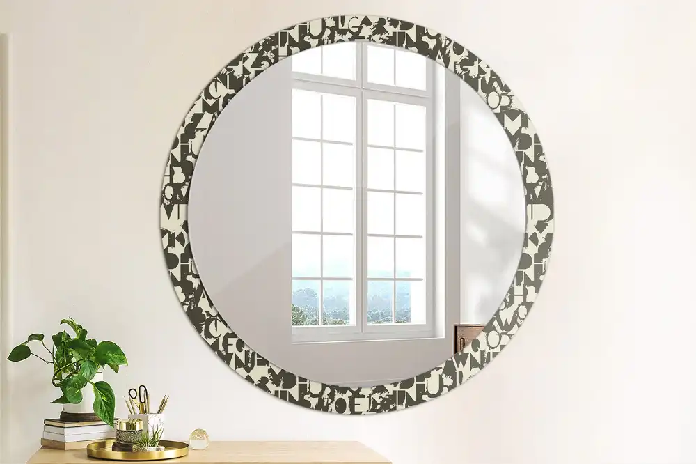 Round wall mirror decor Letters