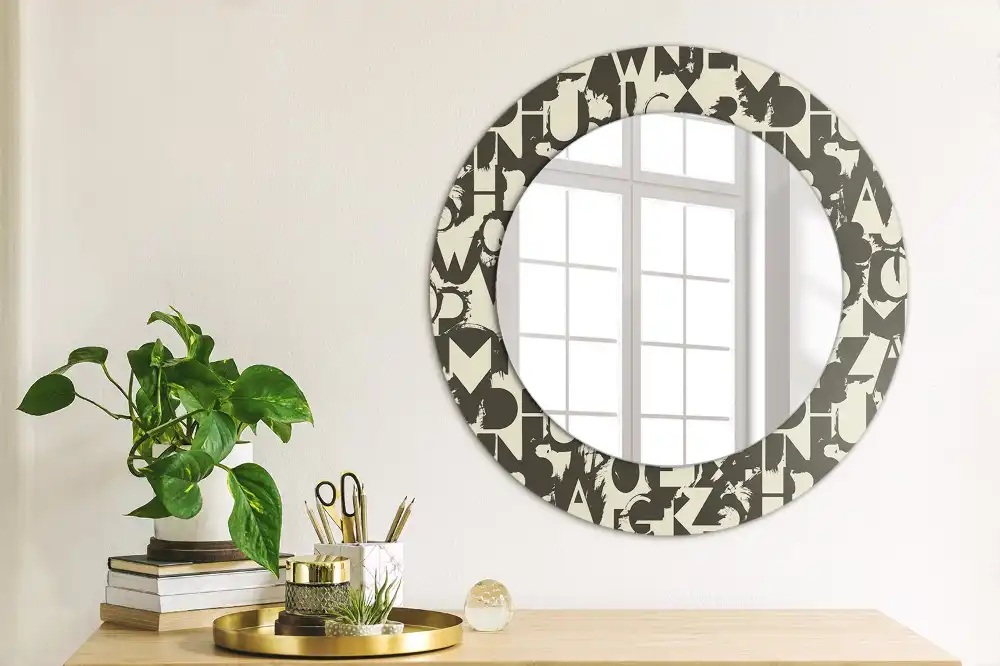 Round wall mirror decor Letters