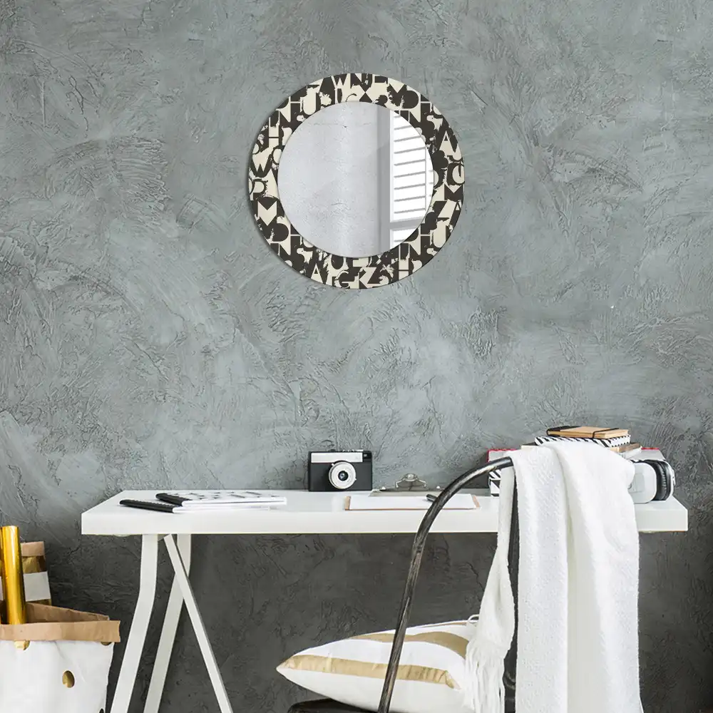 Round wall mirror decor Letters