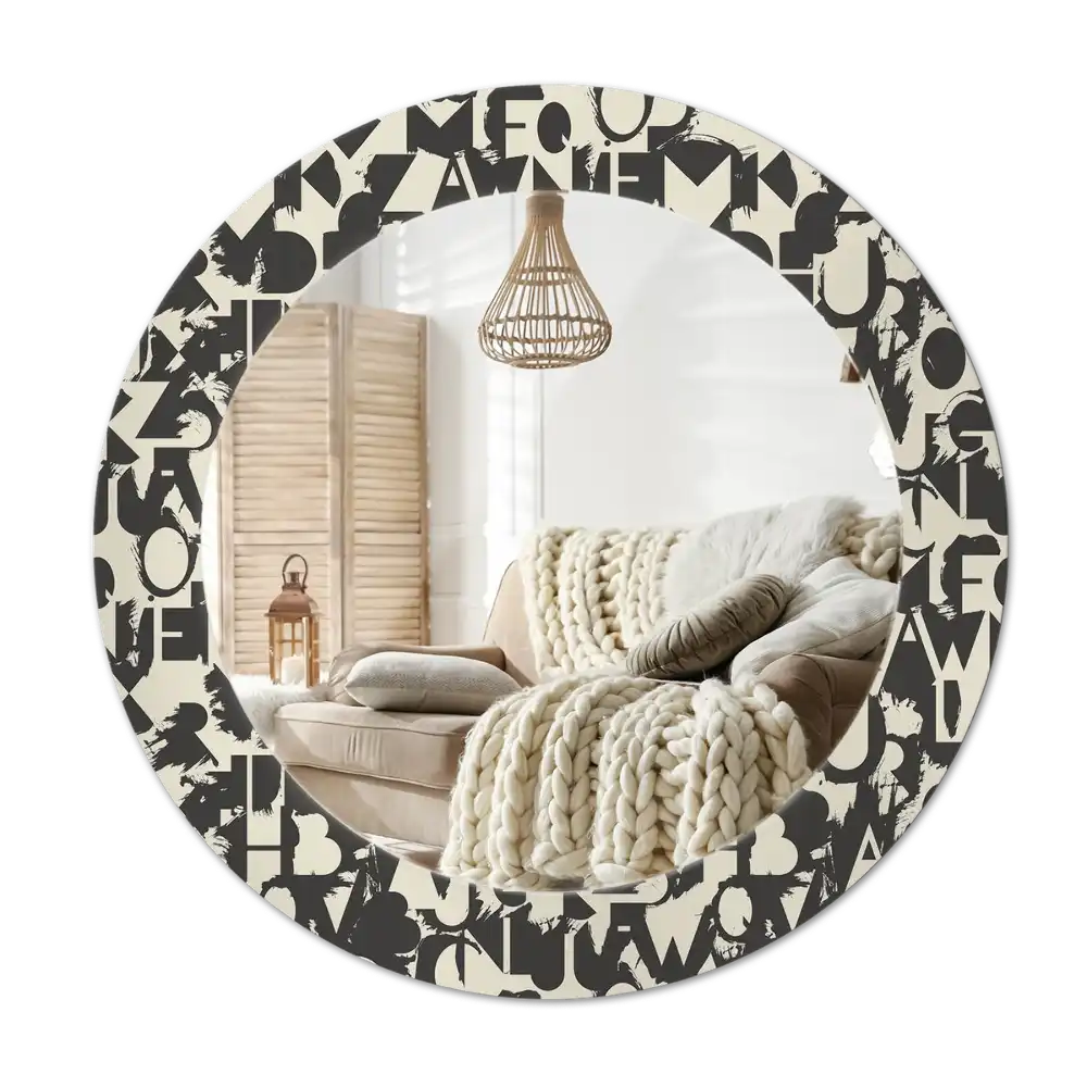 Round wall mirror decor Letters