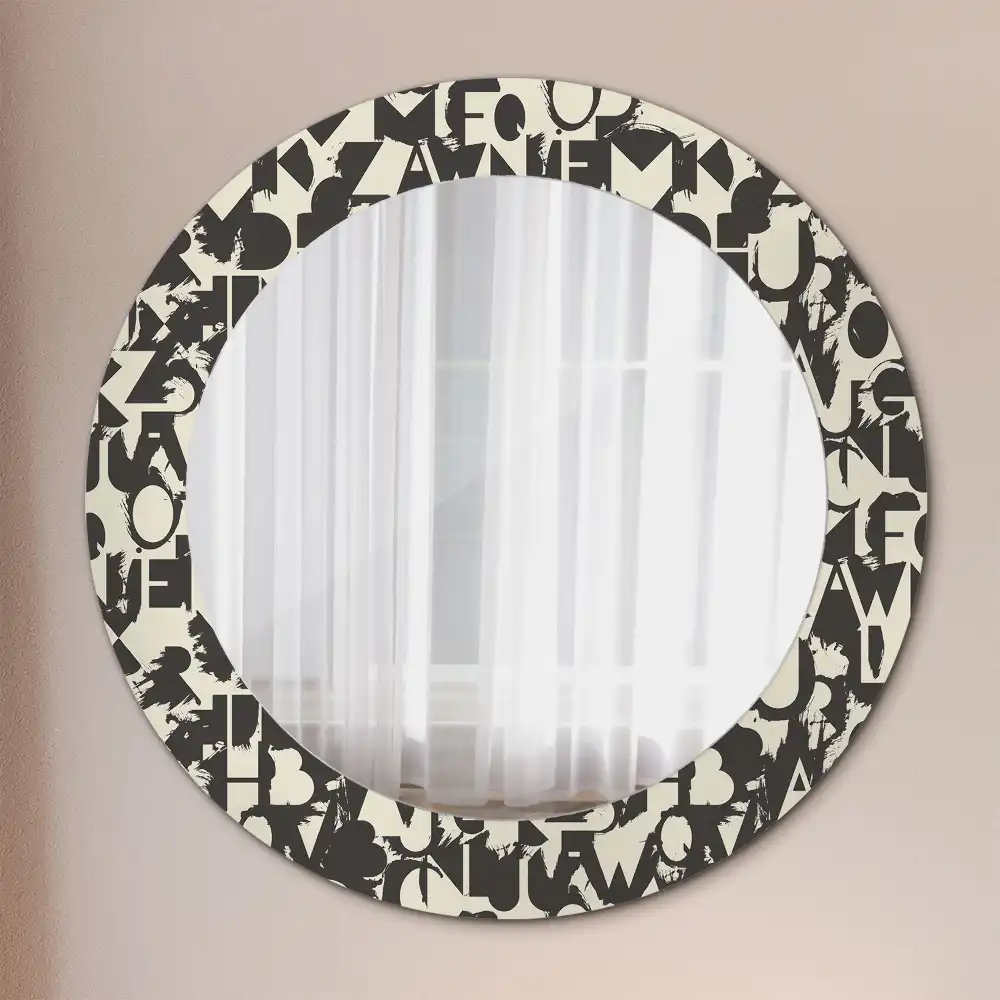 Round wall mirror decor Letters