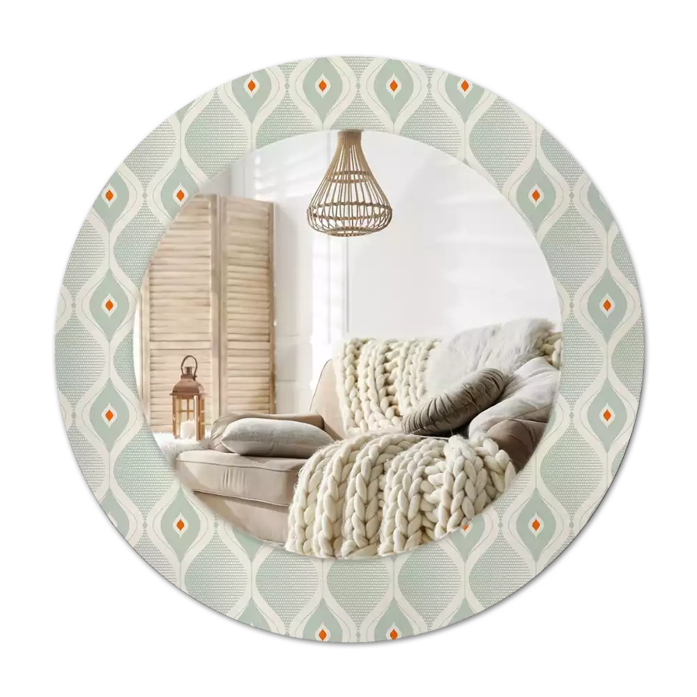 Round mirror frame with print Classic vintage pattern