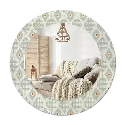 Round mirror frame with print Classic vintage pattern