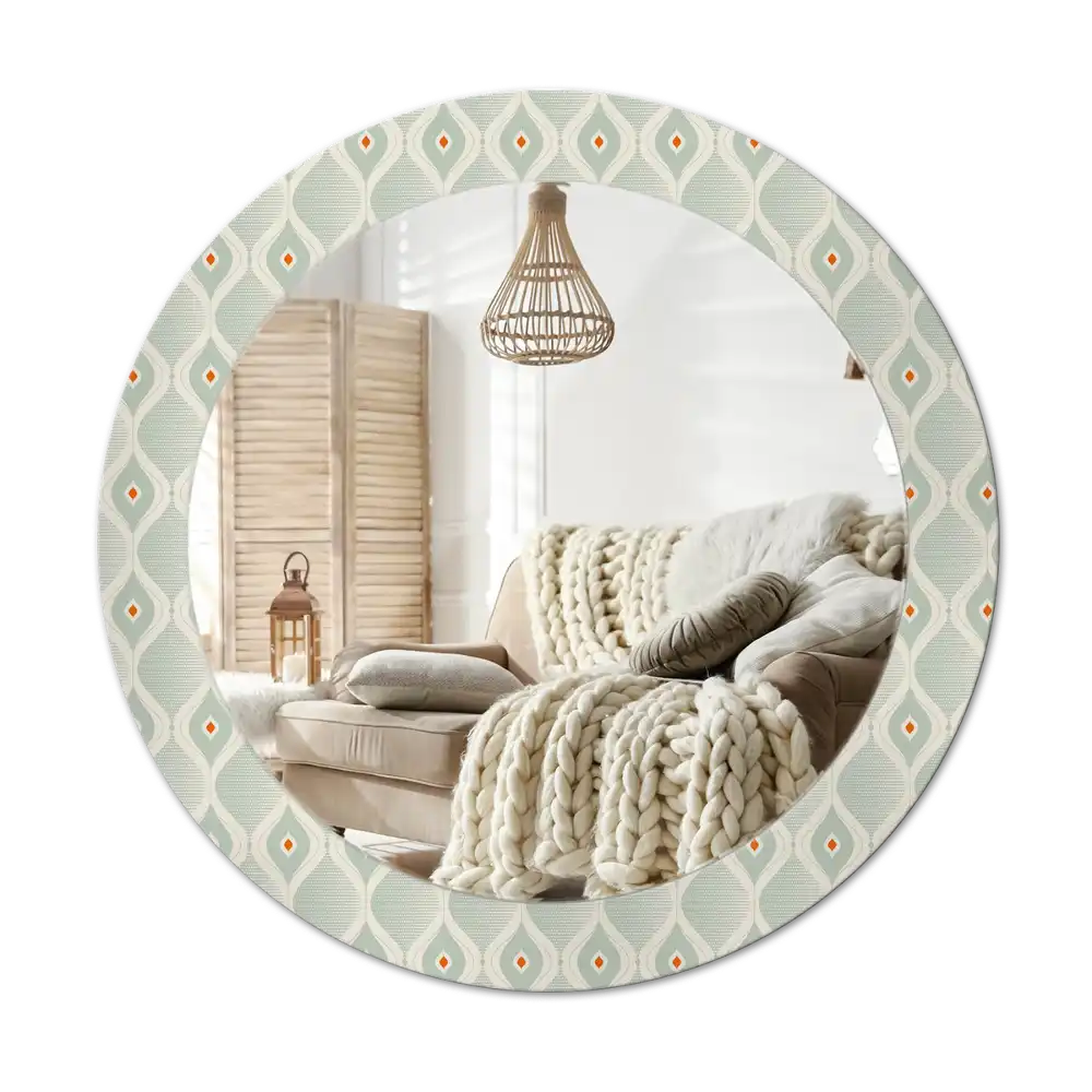 Round mirror frame with print Classic vintage pattern