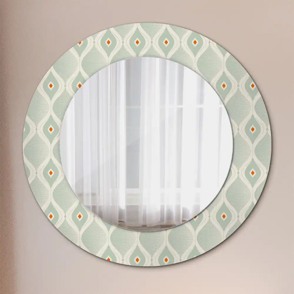 Round mirror frame with print Classic vintage pattern