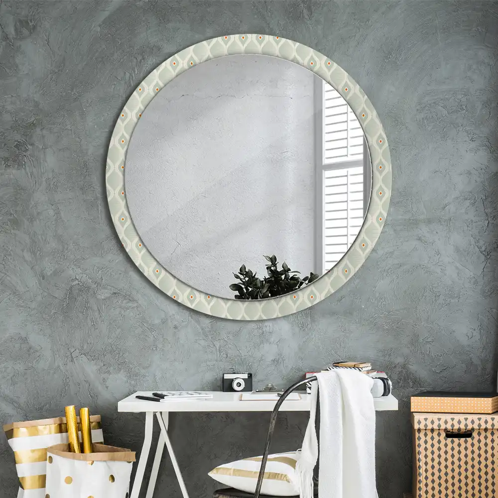Round mirror frame with print Classic vintage pattern