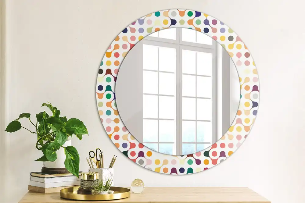 Round decorative mirror Pop art dots