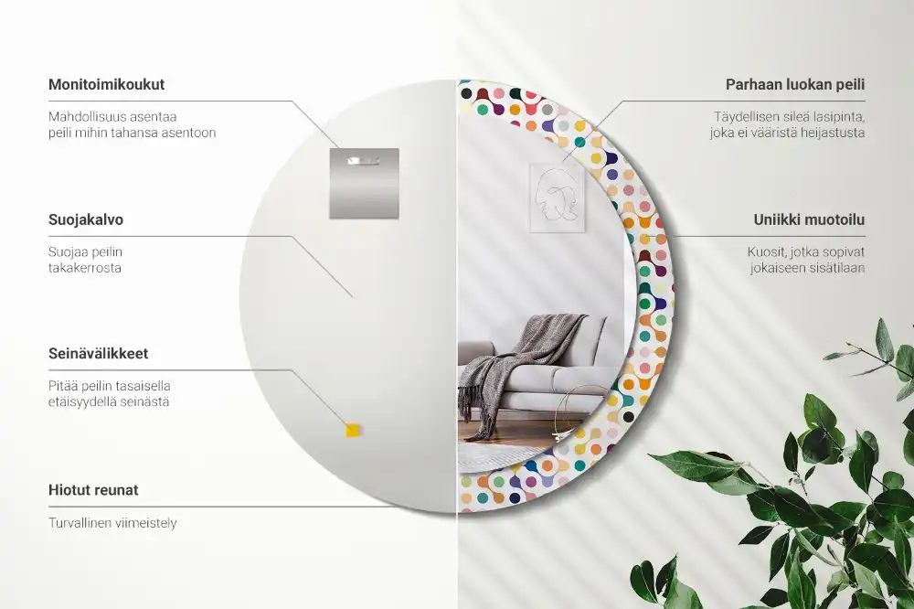 Round decorative mirror Pop art dots